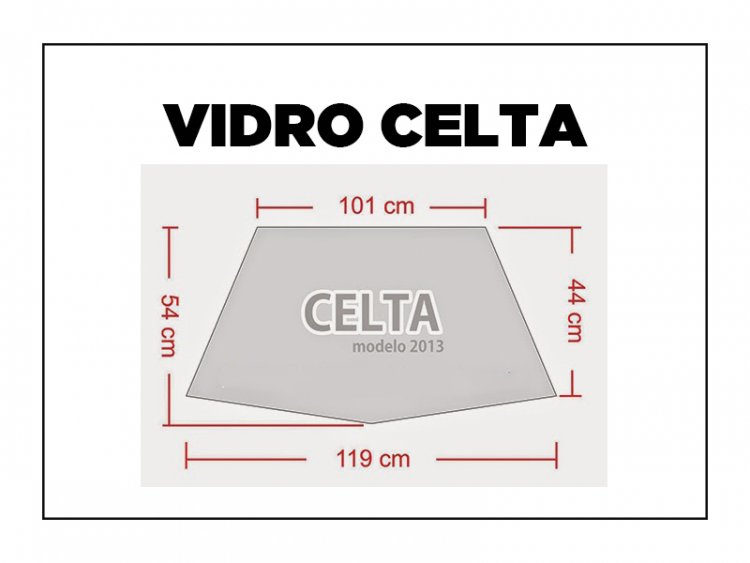 Medida vidro Celta 2007/2014: Medida Vidro Traseiro (Adesivo Perfurado)