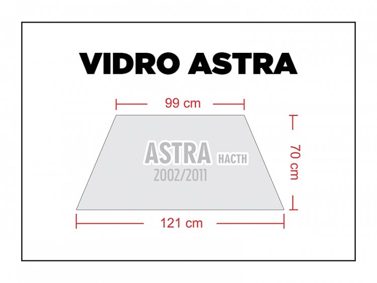 Medida vidro ASTRA Hatch – Medida Vidro Traseiro (Adesivo Perfurado) – Parabrisa